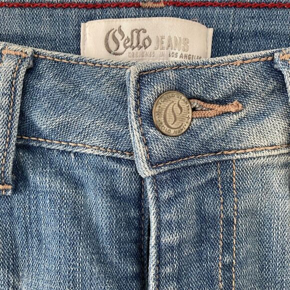 Cello Shorts Denim Womens Small Distressed Light Wash Cuffed - Picture 3 of 6